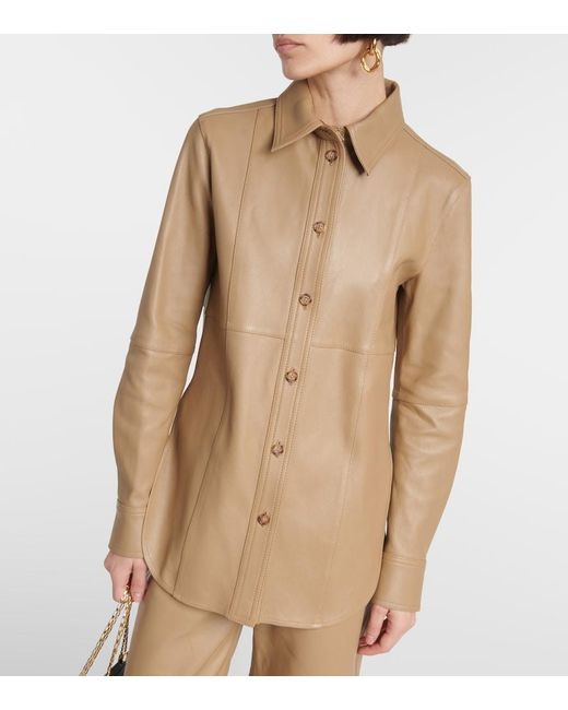 Totême Brown Leather Shirt