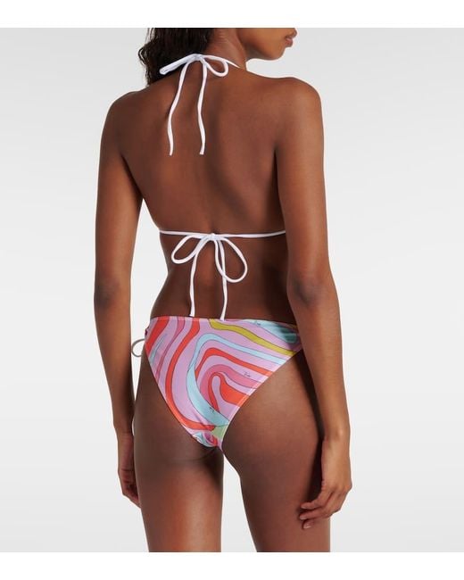 Emilio Pucci Pink Marmo Printed Bikini Bottoms