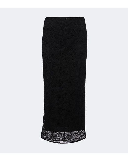 Dolce & Gabbana Black Lace Midi Skirt