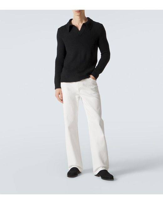 Gabriela Hearst Black Cashmere Polo Sweater for men