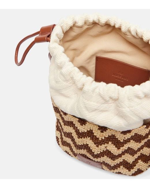 Missoni Natural Zigzag Medium Raffia Bucket Bag