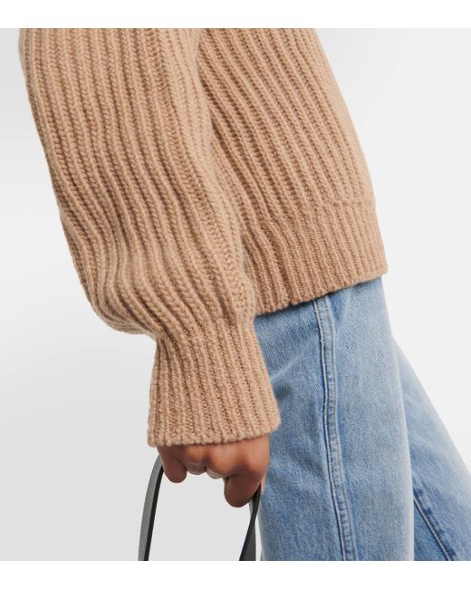 Khaite Natural Lanzino Turtleneck Cashmere Sweater