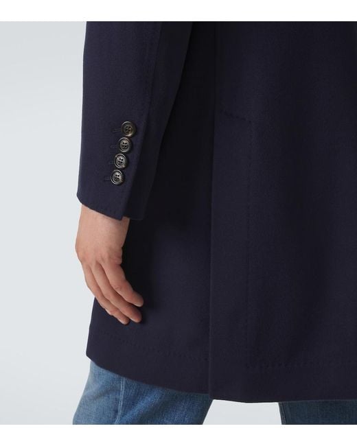 Brunello Cucinelli Blue Virgin Wool Coat for men