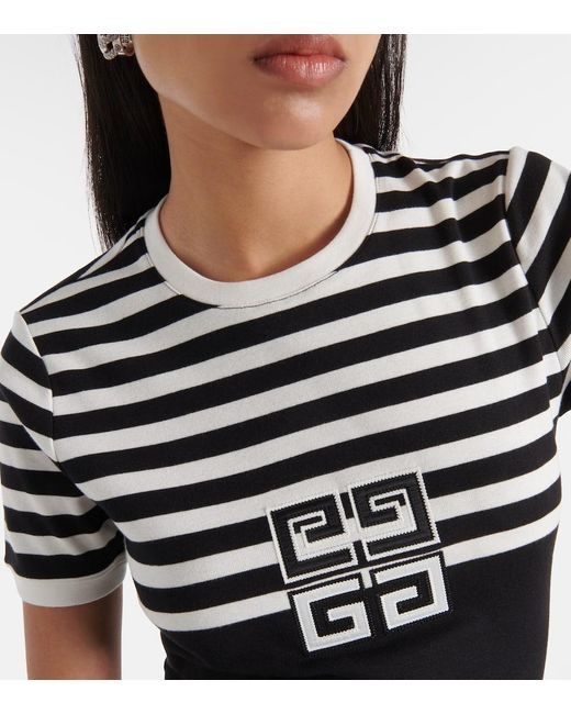 Camiseta 4G en jersey de algodon a rayas Givenchy de color Black