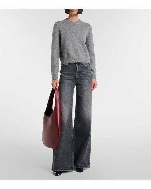 Khaite Red Joan Large Leather Shoulder Bag