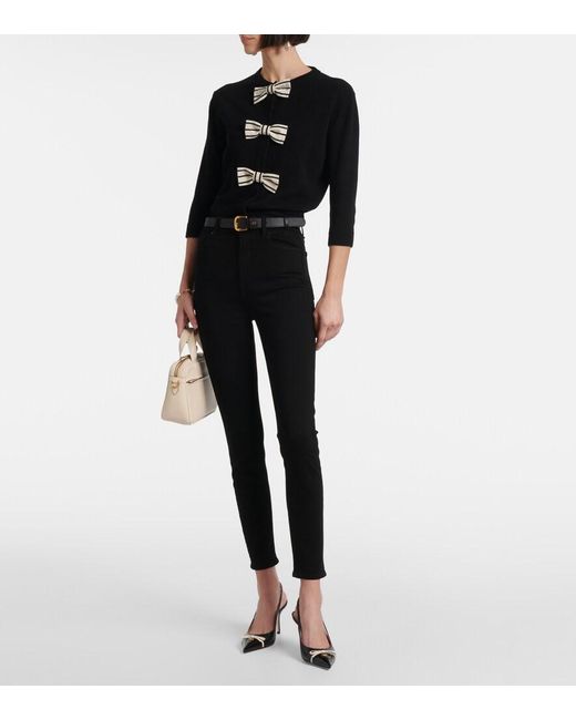 7 For All Mankind Black Aubrey High-Rise Skinny Jeans