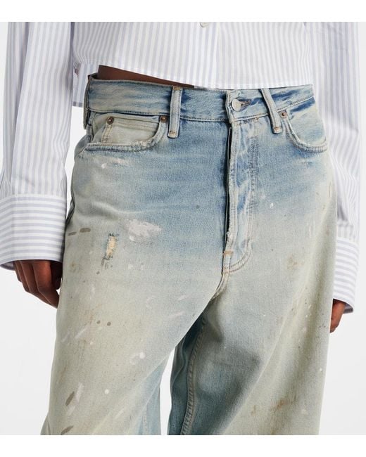 Jeans A Gamba Larga E Vita Media di Acne in Blue