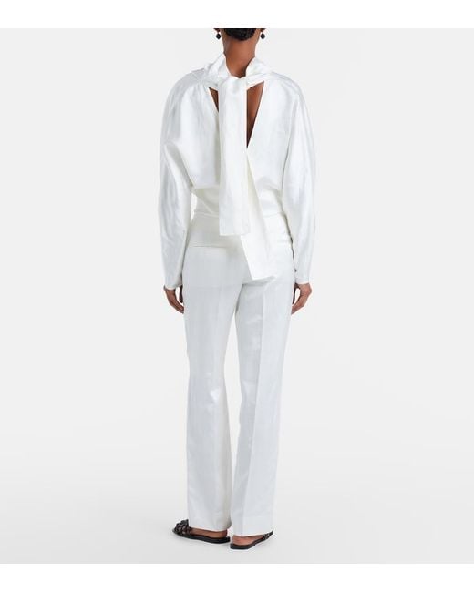 Totême White Straight Pants