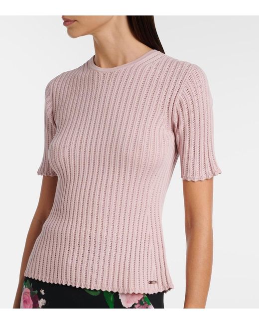 Erdem Pink Pointelle Cotton Top