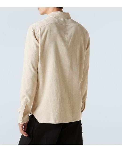Rick Owens Natural Cotton And Linen Corduroy Overshirt for men