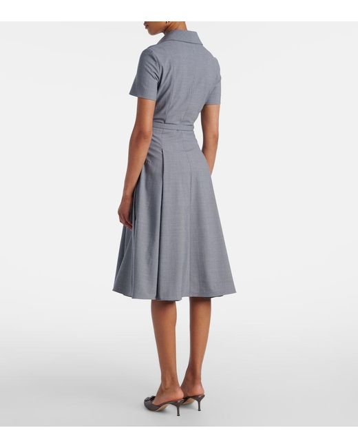 Emilia Wickstead Gray Iwona Belted Midi Dress