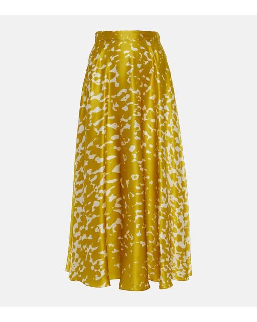 Roksanda Yellow Ameera Printed Silk Maxi Skirt