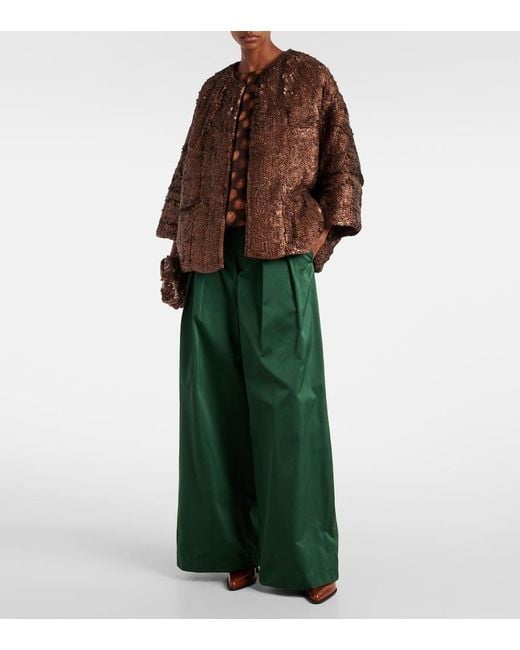Dries Van Noten Brown Sequined Jacket