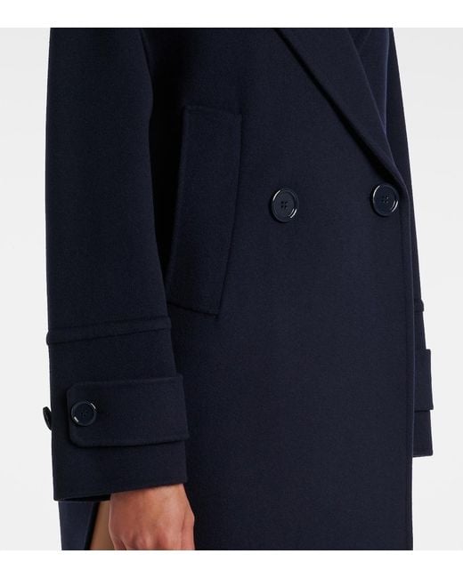 Max Mara Blue Double-Breasted Wool Jacket