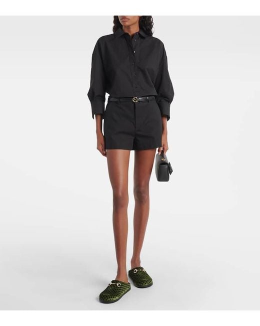 Mules De Terciopelo Gg Con Horsebit Gucci de color Green