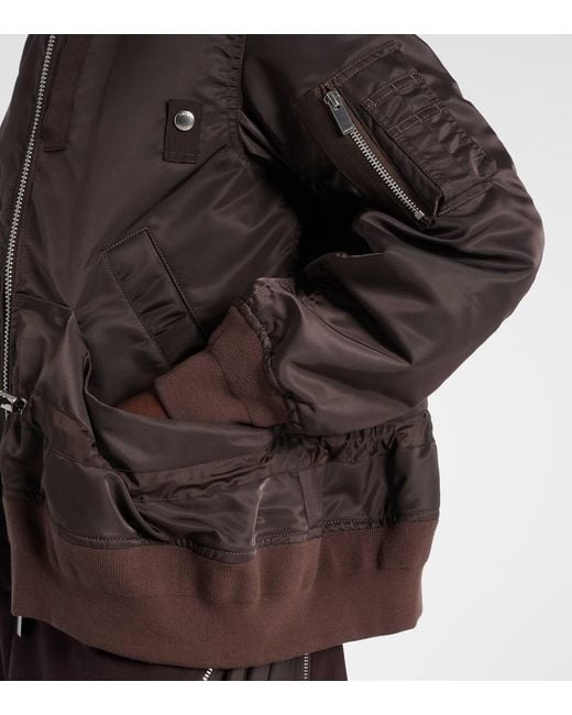 Sacai Brown Twill Bomber Jacket