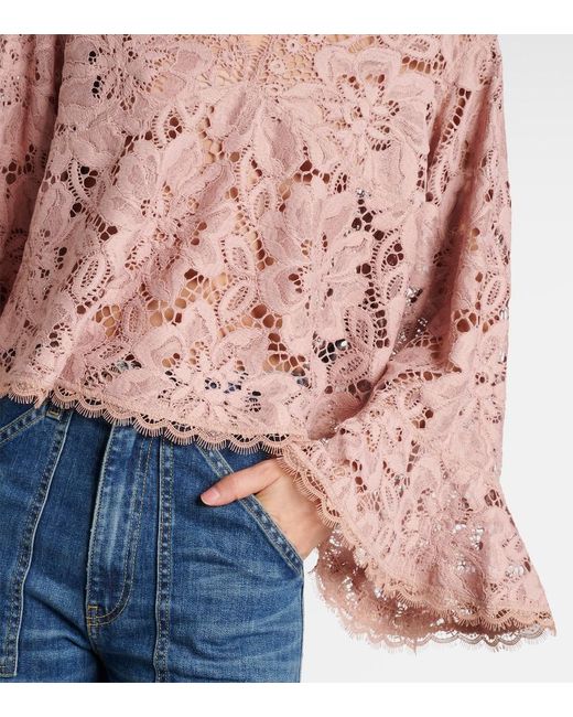 Dorothee Schumacher Pink Lacy Dream Floral Top