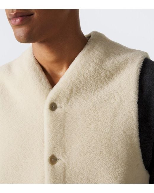 Auralee Natural Reversible Shearling Vest for men