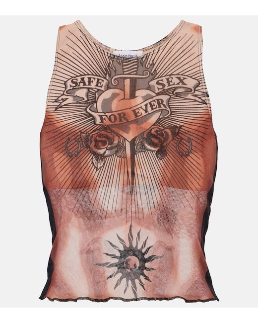 Top Tattoo Collection in tulle di Jean Paul Gaultier in Pink
