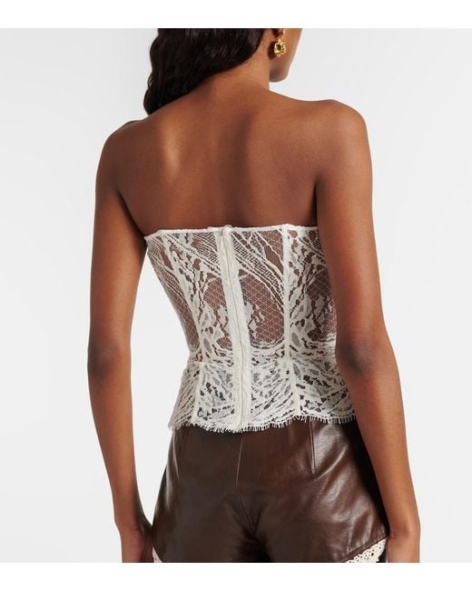 Magda Butrym White Cotton-Blend Lace Top