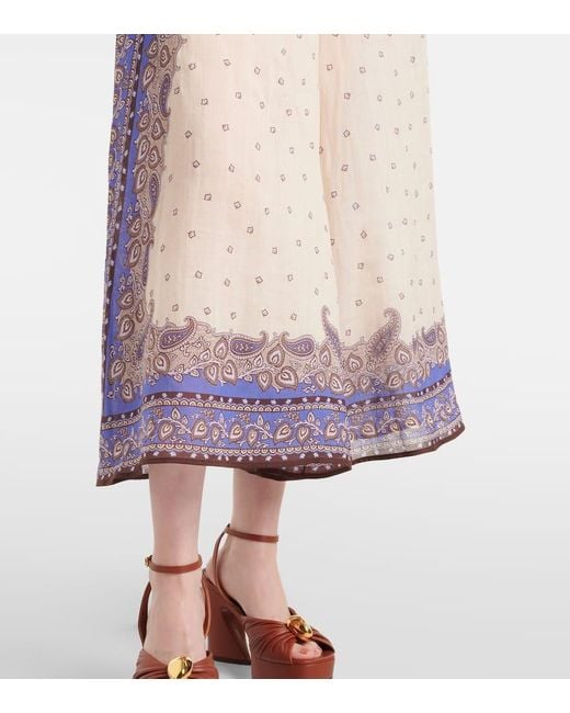 Zimmermann Natural Maxine Wide Leg Cropped Pant