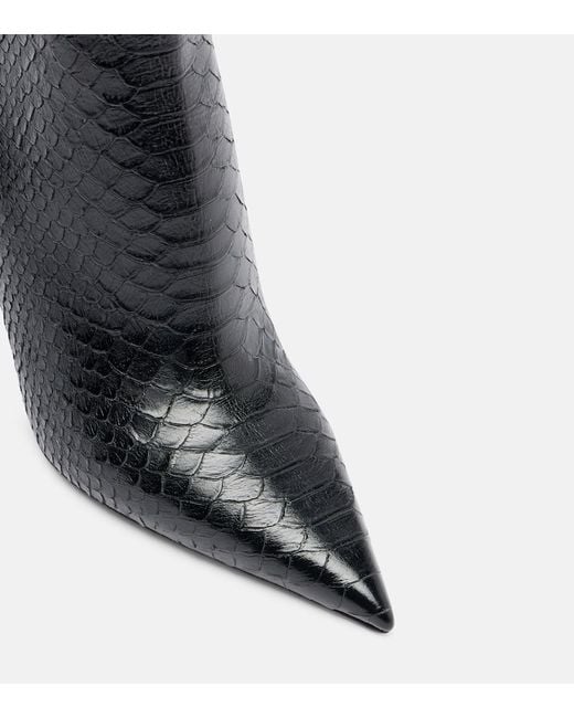 Paris Texas Black Vera 105 Snake-Effect Leather Ankle Boots
