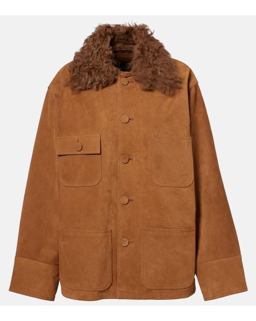 Plan C Brown Oversized Leather Jacket