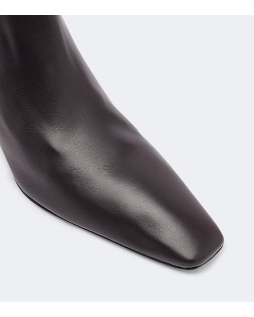 Totême Black Leather Ankle Boots