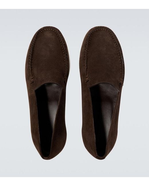 Manolo Blahnik White Monaco Suede Loafers for men