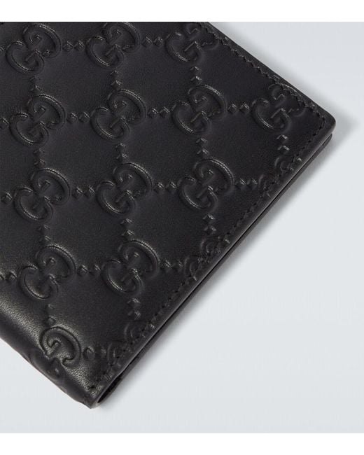 Gucci Black Gg Emblem Leather Wallet for men