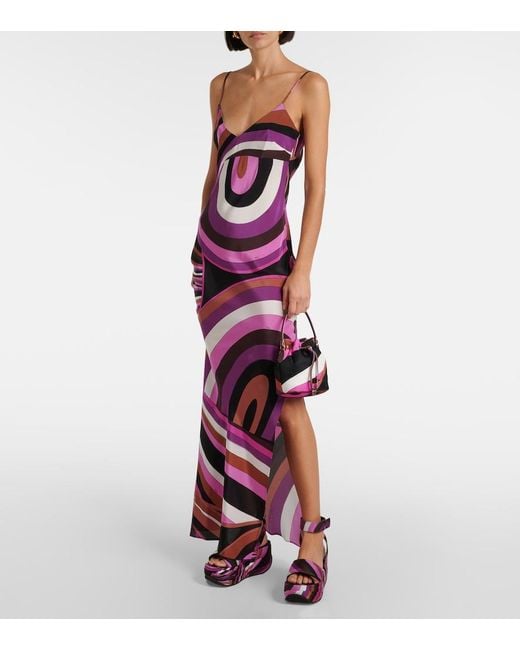 Emilio Pucci Pink Ami Iride Satin Platform Sandals