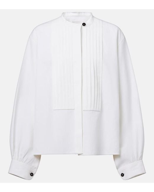 Jil Sander White Plisse Linen Shirt