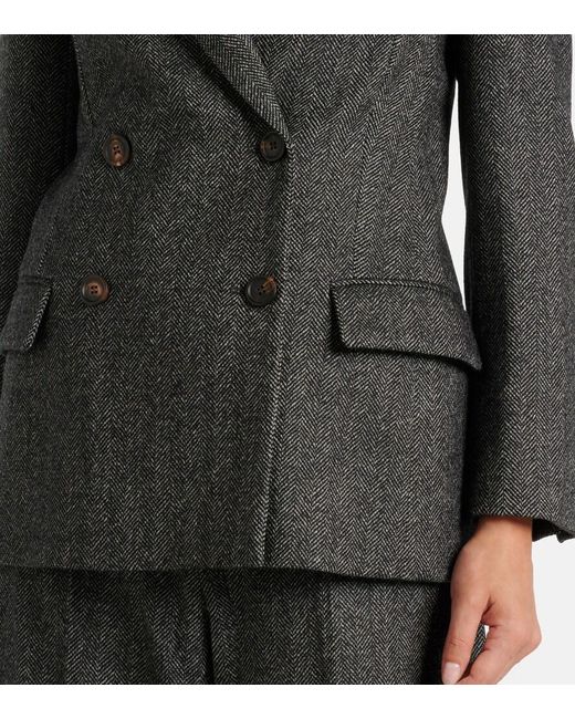 Brunello Cucinelli Black Wool-Blend Blazer