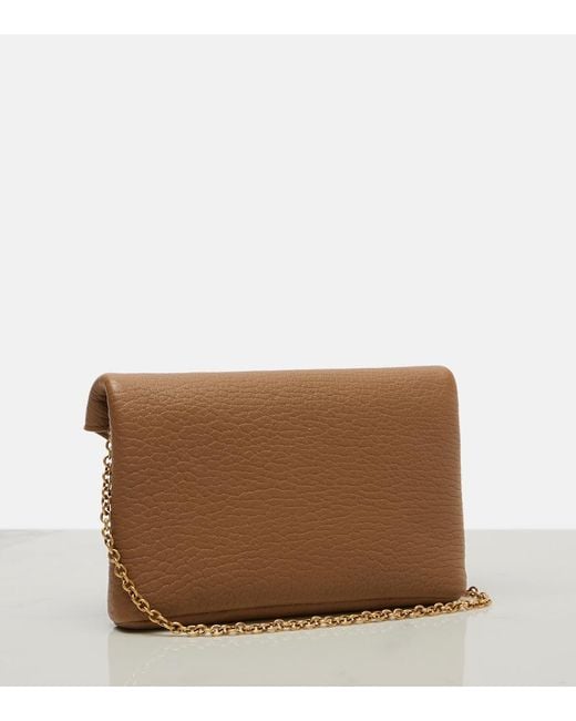 Saint Laurent Brown Cassandre Leather Clutch