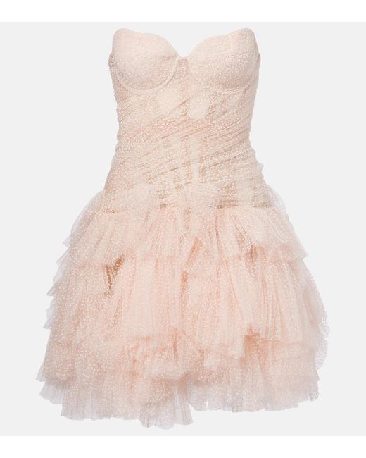Maria Lucia Hohan Pink Dewi Ruffled Minidress