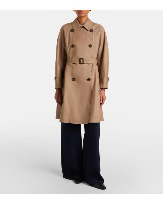 Max Mara Natural Alessio Cotton-Blend Gabardine Trench Coat
