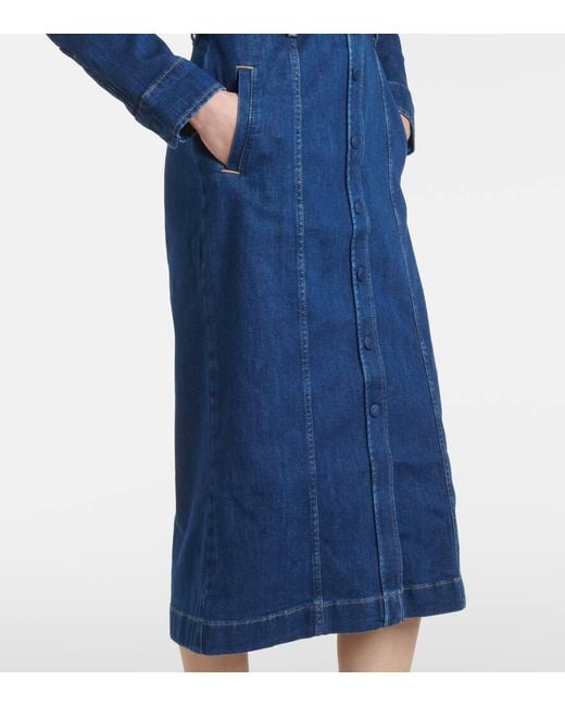 Vestido Camisero De Denim 7 For All Mankind de color Blue