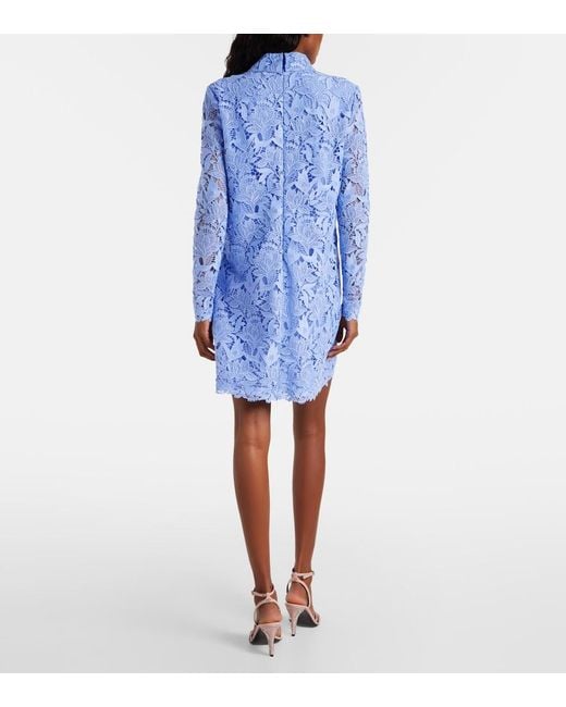 Carolina Herrera Blue Lace Minidress