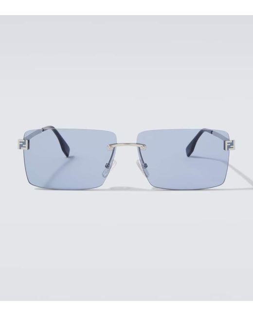 Fendi Blue Sky Rectangular Sunglasses for men