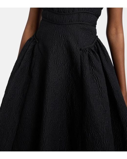 Rachel Gilbert Black Sophia Jacquard Maxi Dress
