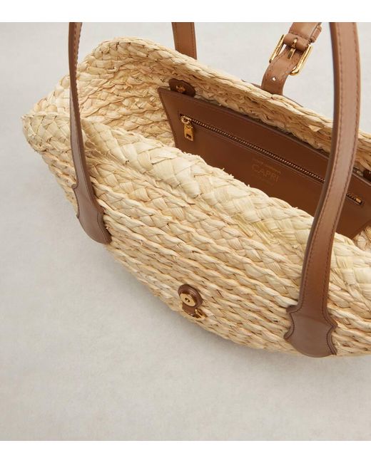 Dolce & Gabbana Natural Tote Bag Capri Small Aus Raffiabast