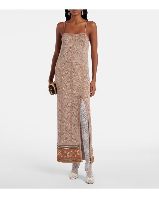 Valentino Natural Jacquard Lame Maxi Dress