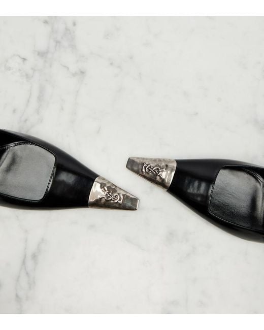 Saint Laurent Black Jeanne 90 Leather Slingback Pumps