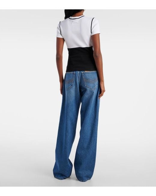 Jean Paul Gaultier White Logo Cotton-Blend Jersey T-Shirt
