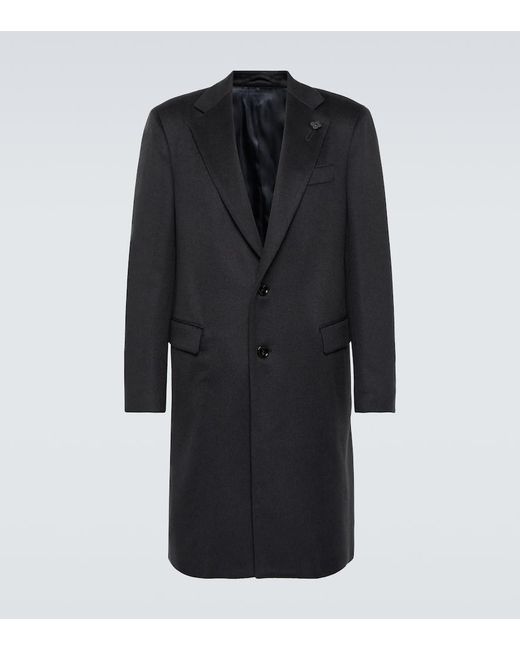 Lardini Black Cashmere Coat for men