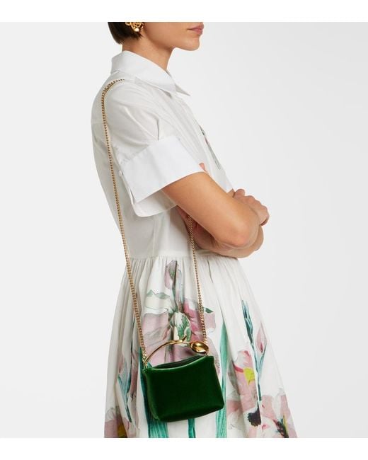 Erdem Green Bloom Micro Velvet Top-Handle Bag