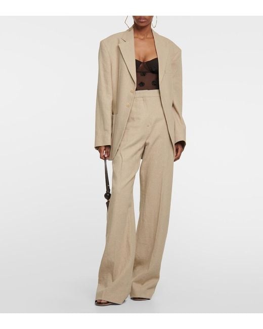 Jacquemus Brown Applique Mesh Bodysuit