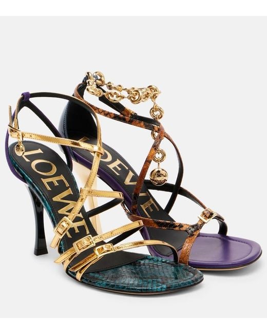 Loewe Metallic New Comic Leather Sandals