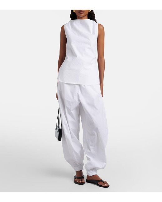 Rohe White Draped Cotton-Blend Top