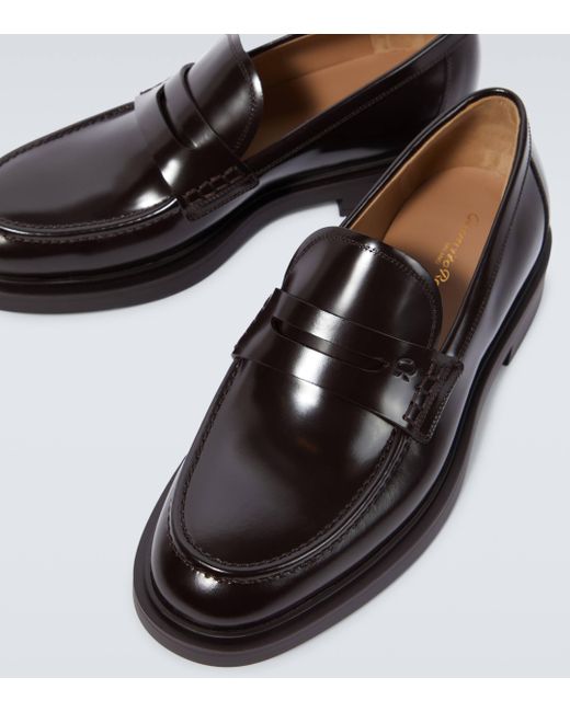 Gianvito Rossi Black Harris Leather Penny Loafers for men